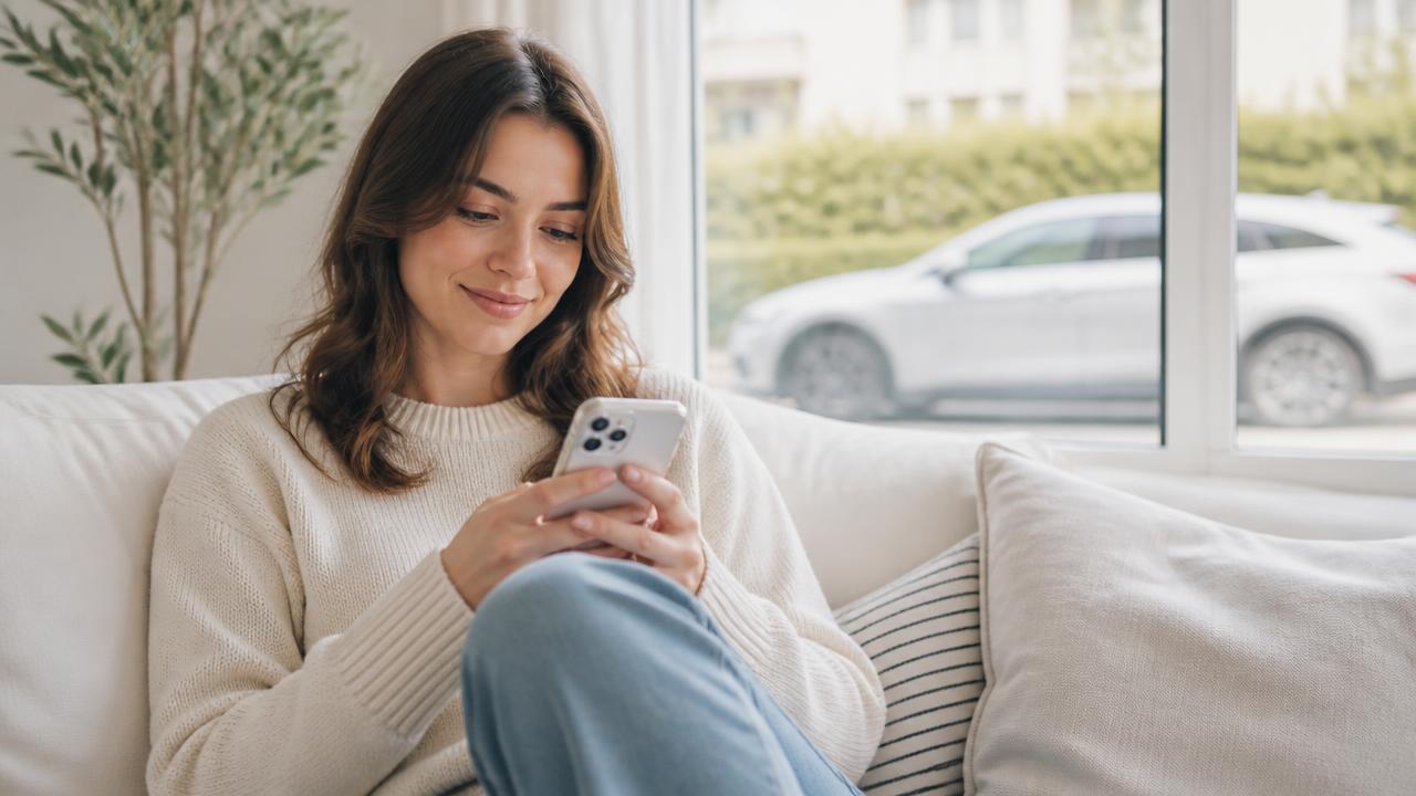 Proprietária acompanhando a venda do carro pelo celular